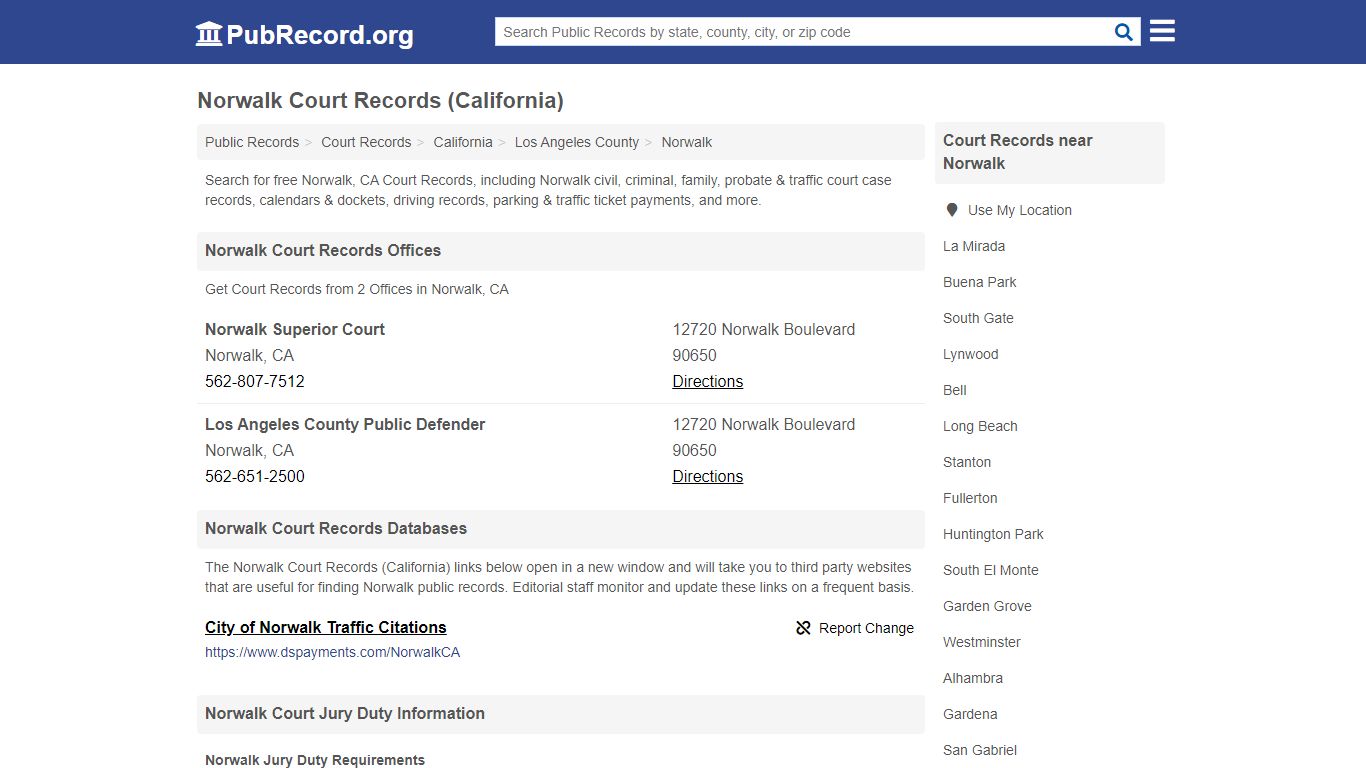 Free Norwalk Court Records (California Court Records)